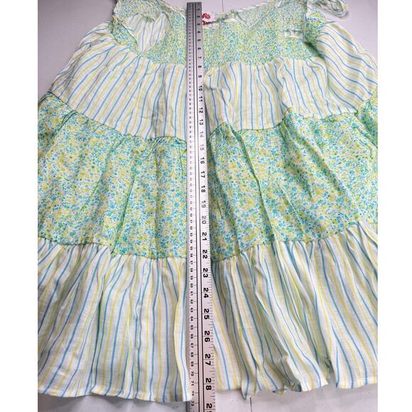 NWT Solid & Striped The Parker Dress Painted Ditsy Floral Striped Linen Green - Picture 6 of 7